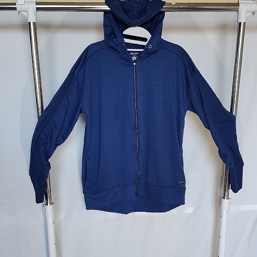 Nine West Blue Hoodie Sweatshirt